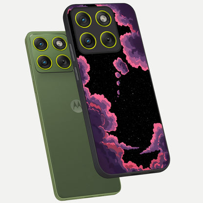  Cosmic Cloud Journey phone case For Moto Edge 70 showing premium glass back cover with detailed artwork