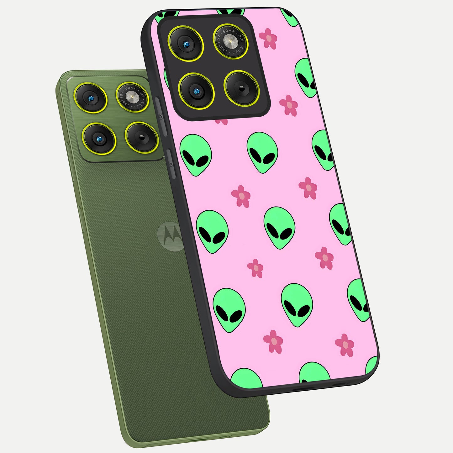  Cosmic Cute Crush phone case For Moto Edge 70 showing premium glass back cover with detailed artwork
