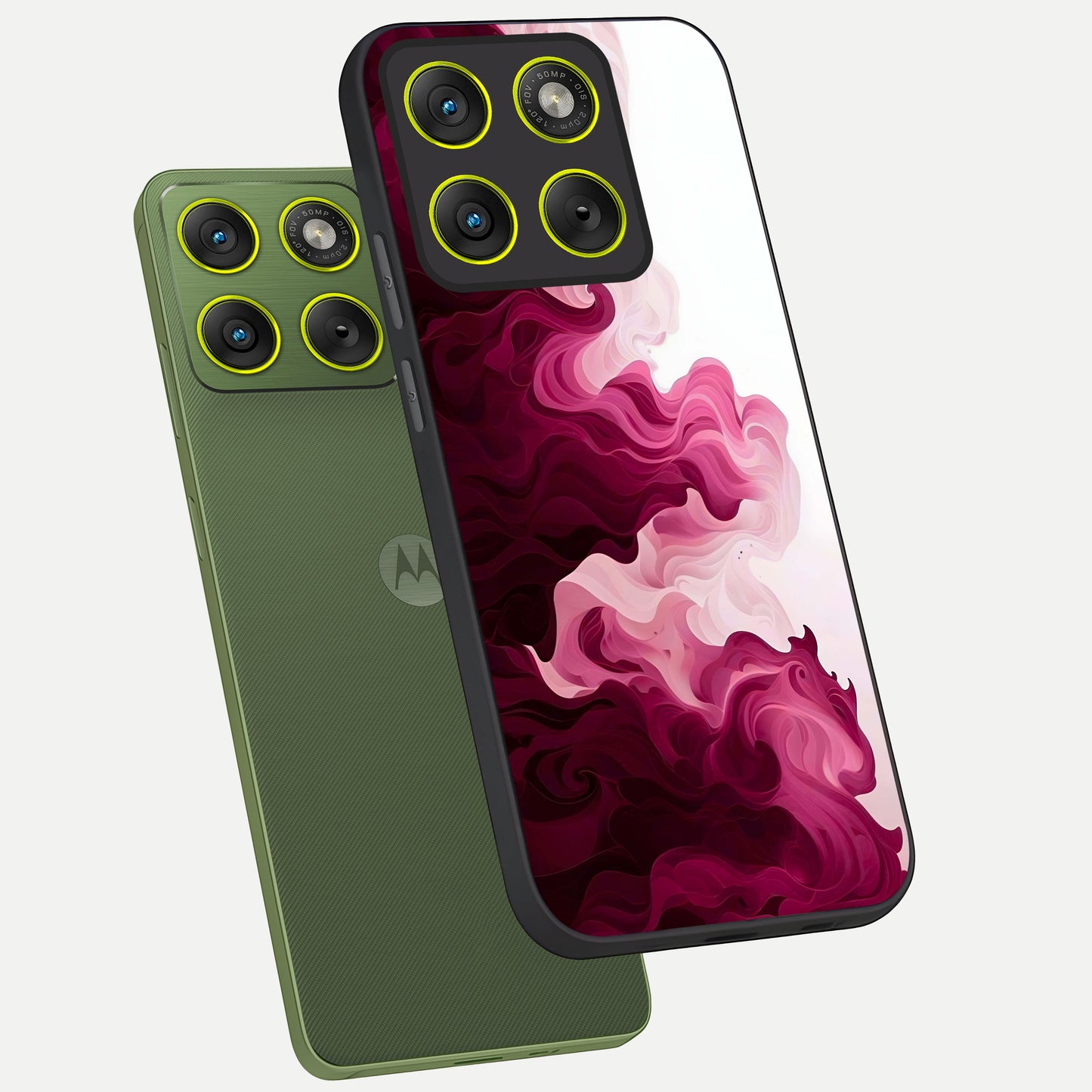  Crimson Wave Flow phone case For Moto Edge 70 showing premium glass back cover with detailed artwork