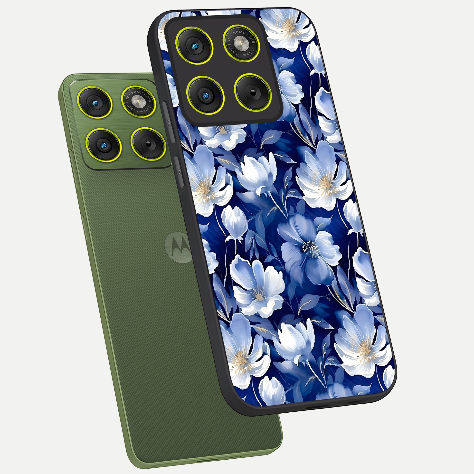  Cute Floral Patterns phone case For Moto Edge 70 showing premium glass back cover with detailed artwork
