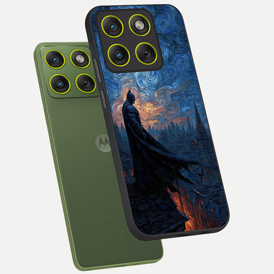  Dark Knight Dusk phone case For Moto Edge 70 showing premium glass back cover with detailed artwork