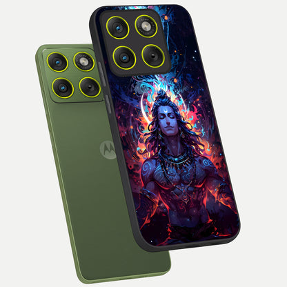  Divine Fire Shiv phone case For Moto Edge 70 showing premium glass back cover with detailed artwork