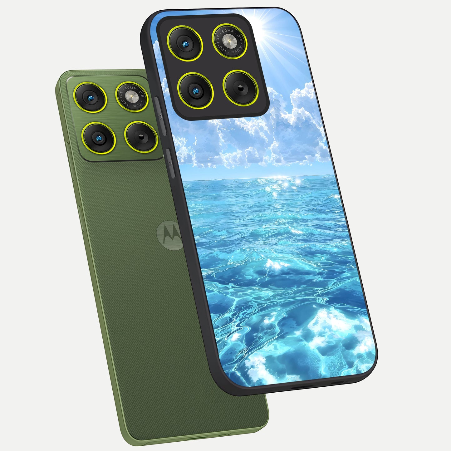  Endless Ocean Horizon phone case For Moto Edge 70 showing premium glass back cover with detailed artwork