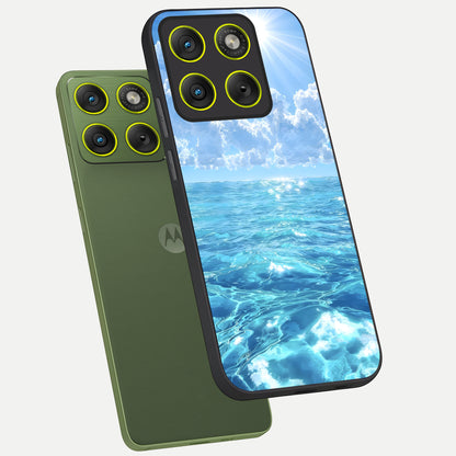  Endless Ocean Horizon phone case For Moto Edge 70 showing premium glass back cover with detailed artwork