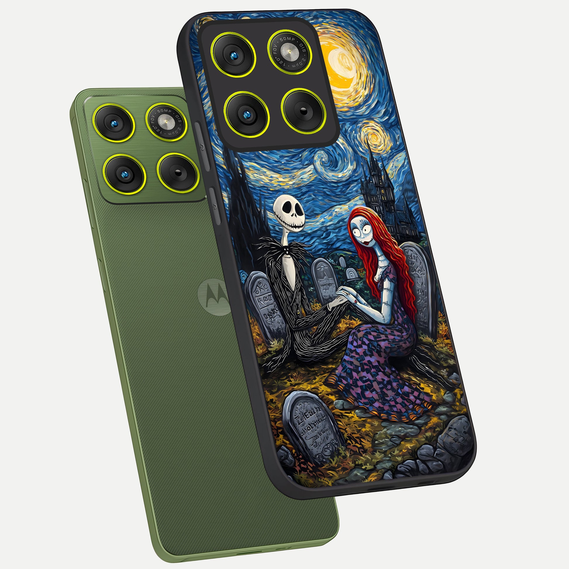  Eternal Night Love phone case For Moto Edge 70 showing premium glass back cover with detailed artwork