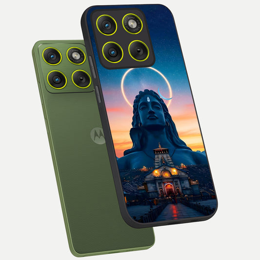  Eternal Shiva Aura phone case For Moto Edge 70 showing premium glass back cover with detailed artwork