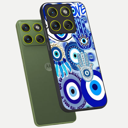  Evil Eyes Dream phone case For Moto Edge 70 showing premium glass back cover with detailed artwork