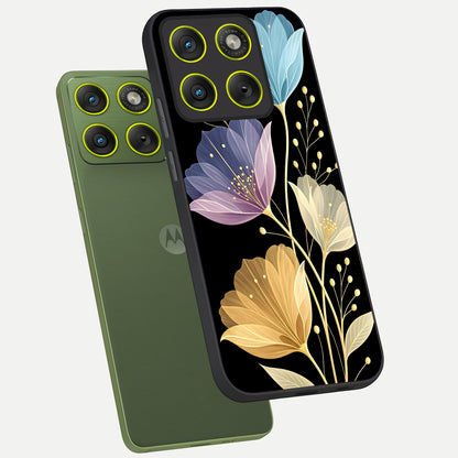  Flower Bloom Glow phone case For Moto Edge 70 showing premium glass back cover with detailed artwork