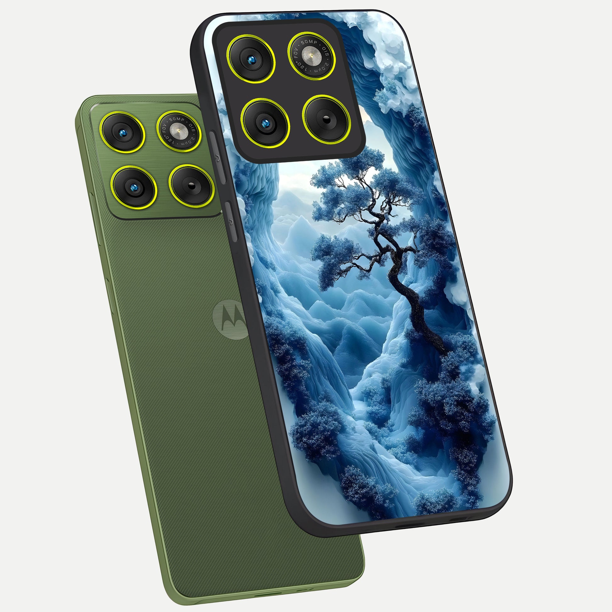  Frozen Serenity Gate phone case For Moto Edge 70 showing premium glass back cover with detailed artwork