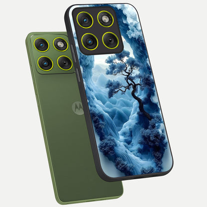  Frozen Serenity Gate phone case For Moto Edge 70 showing premium glass back cover with detailed artwork