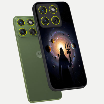  Galactic Shiva Vision phone case For Moto Edge 70 showing premium glass back cover with detailed artwork