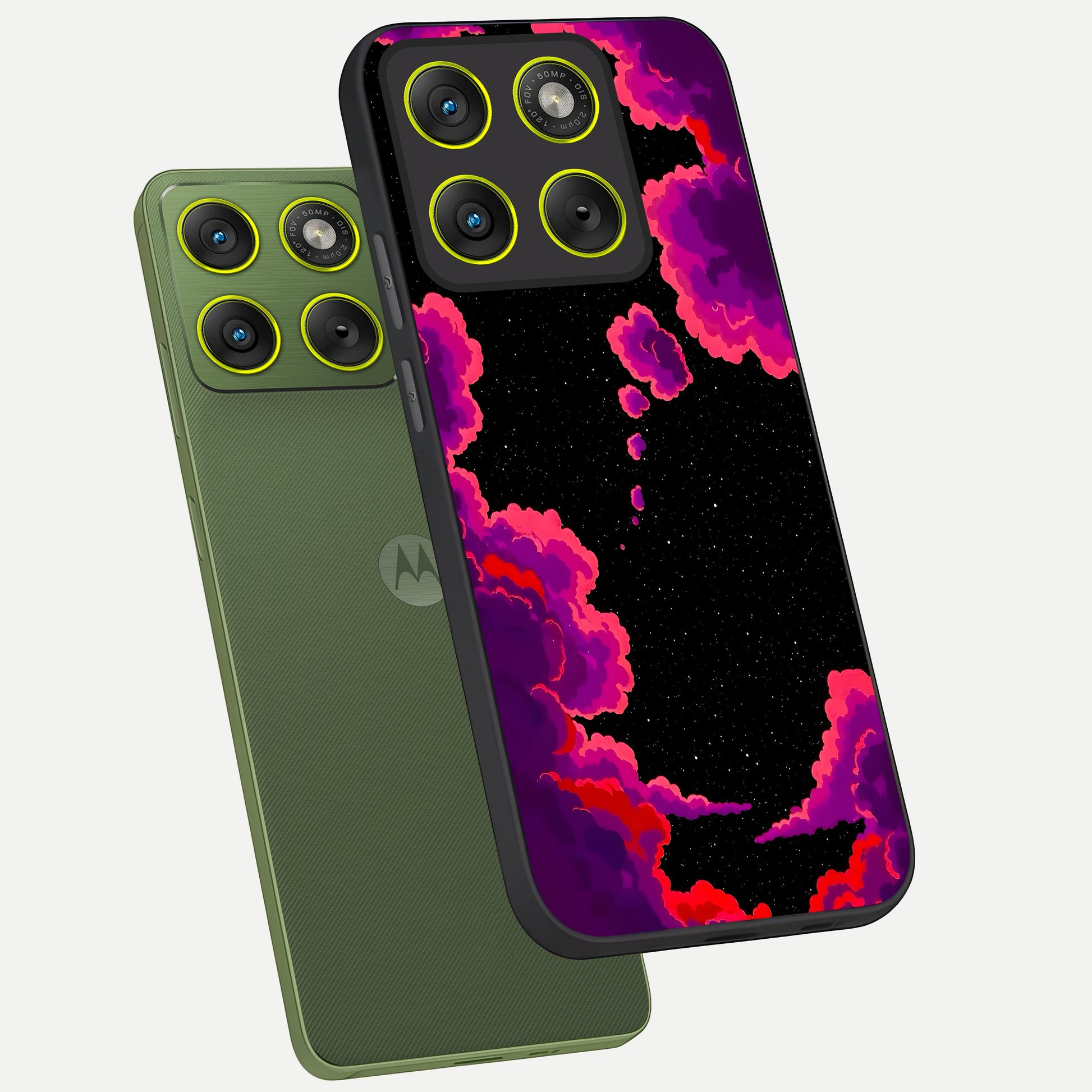  Galaxy Dream Frame phone case For Moto Edge 70 showing premium glass back cover with detailed artwork