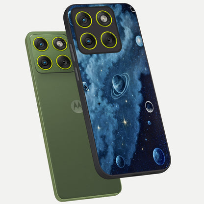  Galaxy Dream Space phone case For Moto Edge 70 showing premium glass back cover with detailed artwork