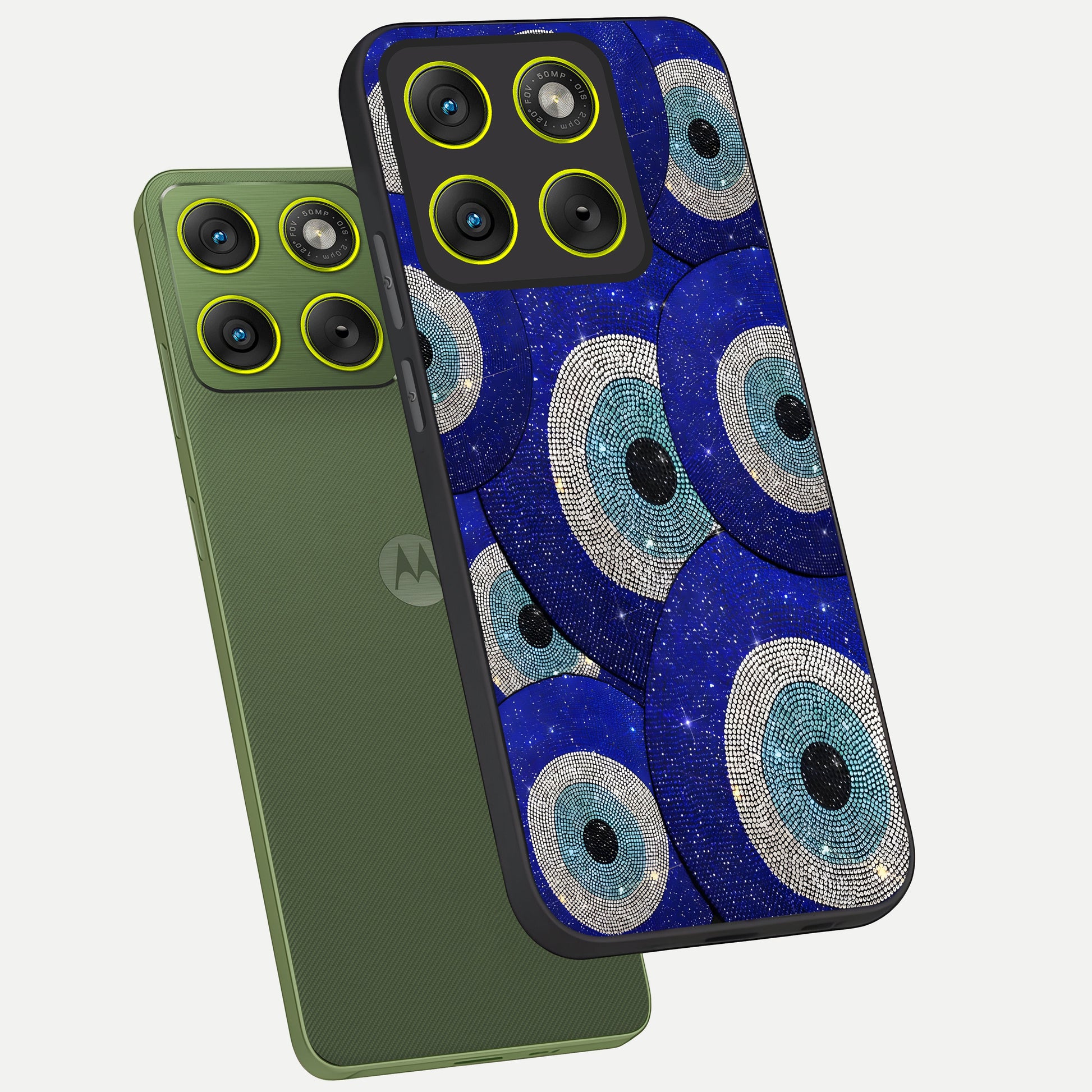  Galaxy Eye Flow phone case For Moto Edge 70 showing premium glass back cover with detailed artwork