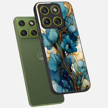  Golden Bloom Symphony phone case For Moto Edge 70 showing premium glass back cover with detailed artwork
