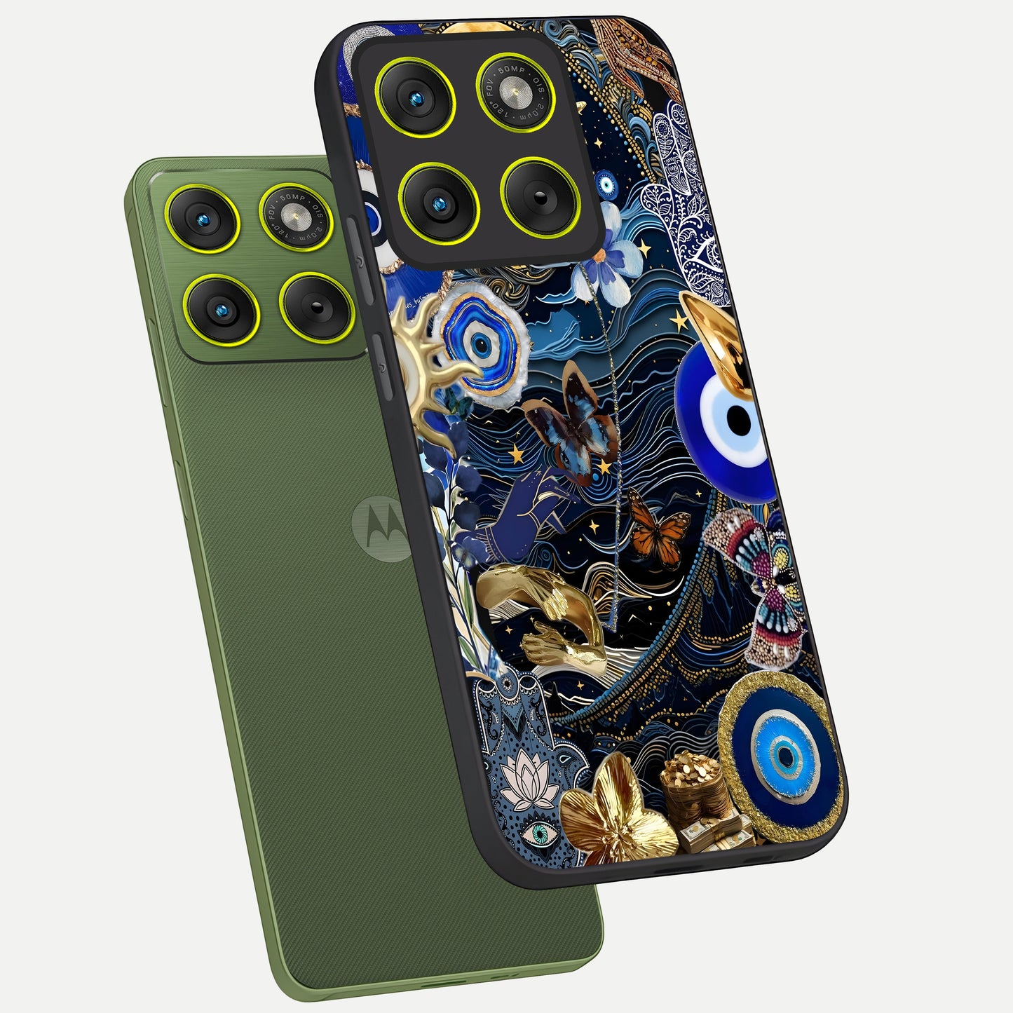  Golden Moon Magic phone case For Moto Edge 70 showing premium glass back cover with detailed artwork