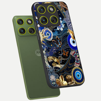  Golden Moon Magic phone case For Moto Edge 70 showing premium glass back cover with detailed artwork