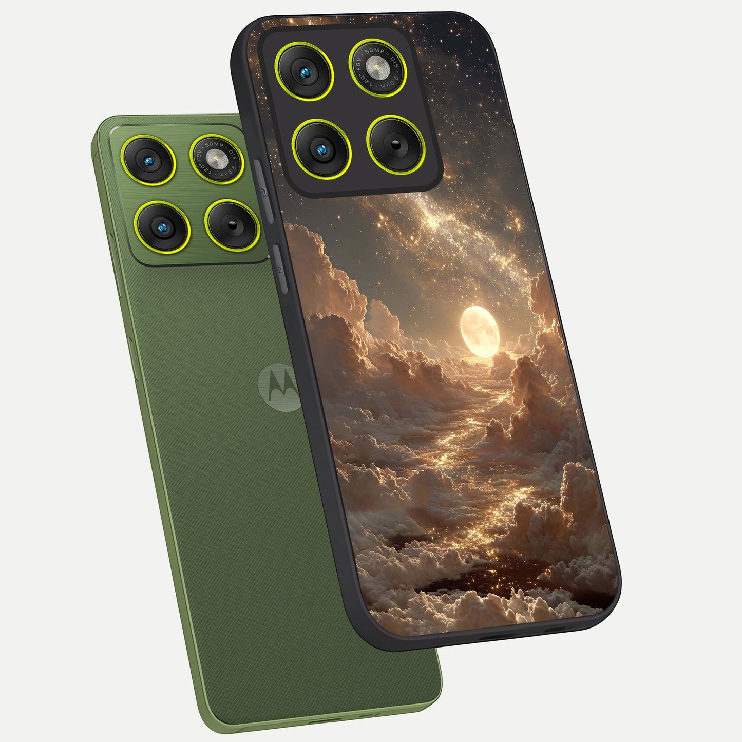  Golden Sky Dream phone case For Moto Edge 70 showing premium glass back cover with detailed artwork