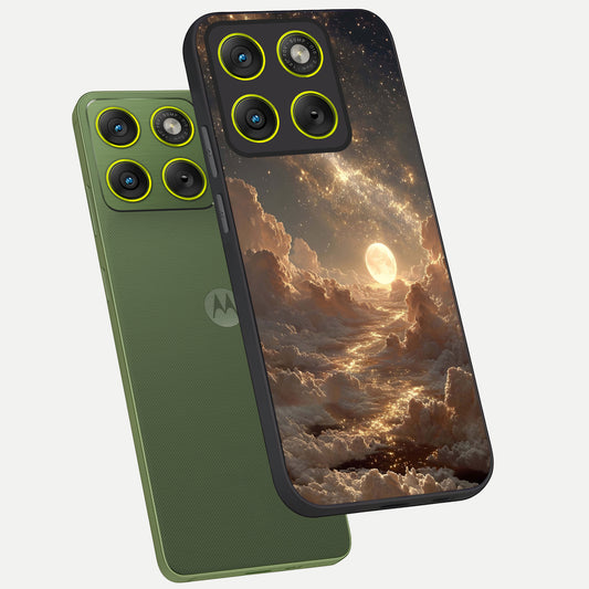  Golden Sky Dream phone case For Moto Edge 70 showing premium glass back cover with detailed artwork