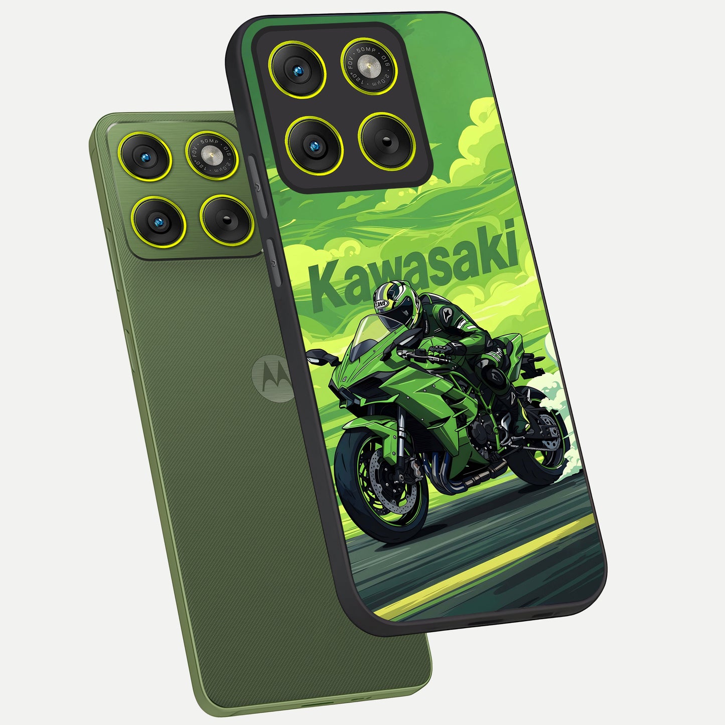  Greenery Sky phone case For Moto Edge 70 showing premium glass back cover with detailed artwork