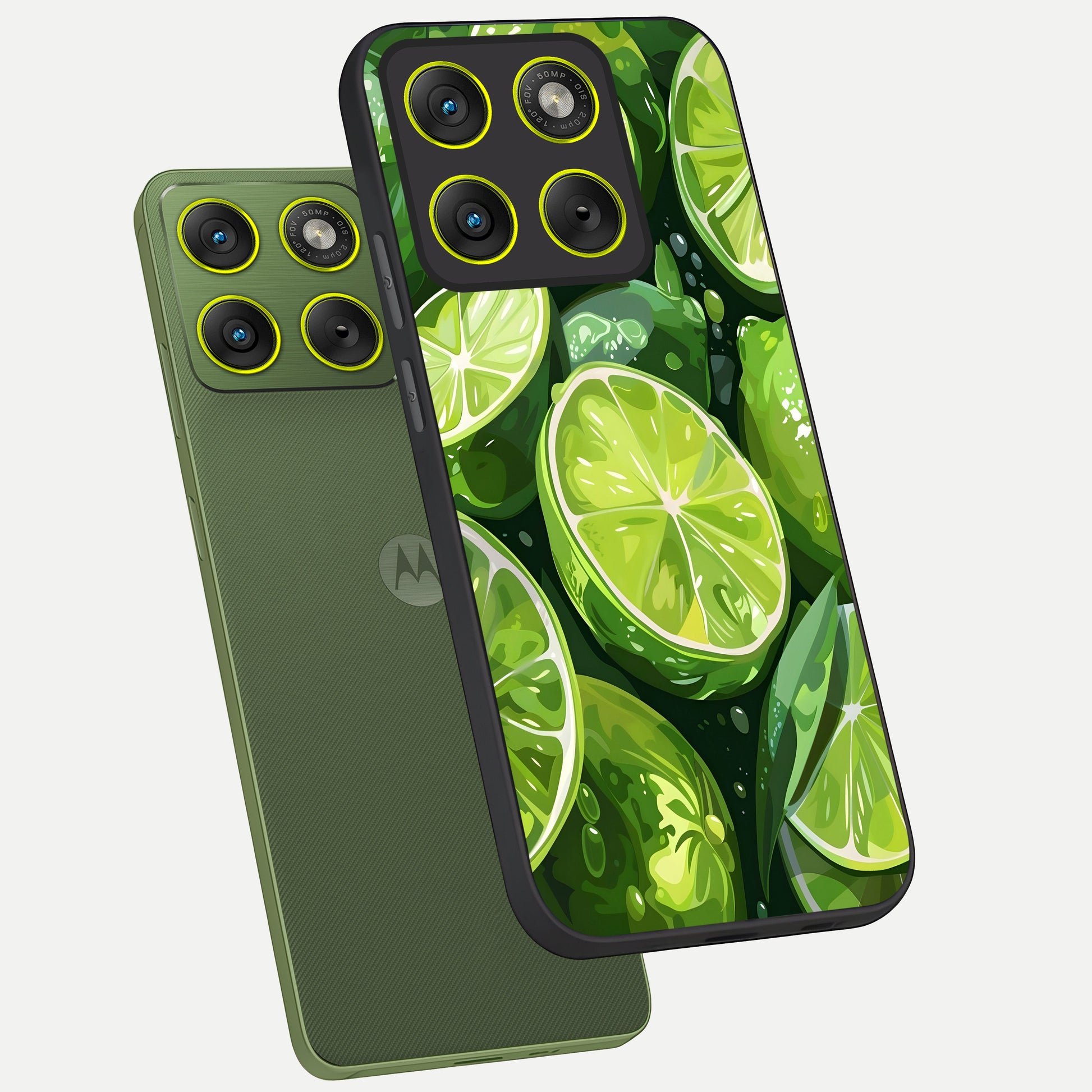  Green Kawasaki phone case For Moto Edge 70 showing premium glass back cover with detailed artwork
