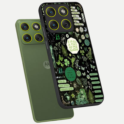  Green Mandala Pattern phone case For Moto Edge 70 showing premium glass back cover with detailed artwork