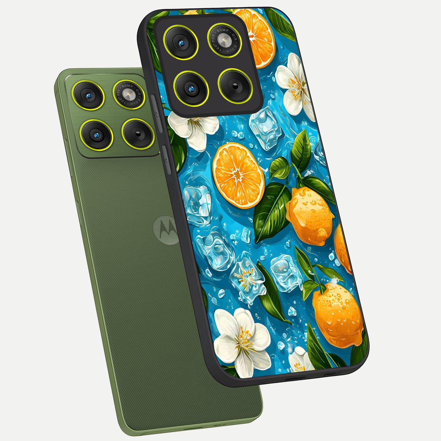  Ice Cube With Orange phone case For Moto Edge 70 showing premium glass back cover with detailed artwork