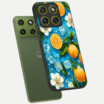  Ice Cube With Orange phone case For Moto Edge 70 showing premium glass back cover with detailed artwork
