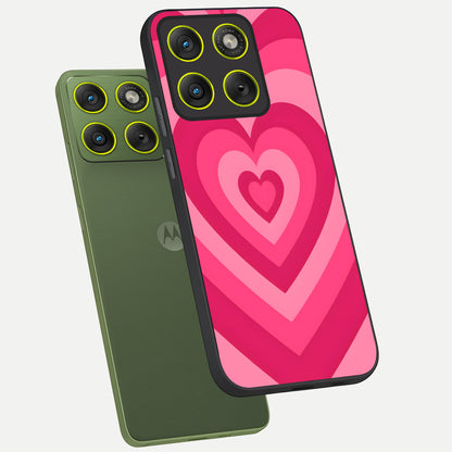  Layered Love Hearts phone case For Moto Edge 70 showing premium glass back cover with detailed artwork
