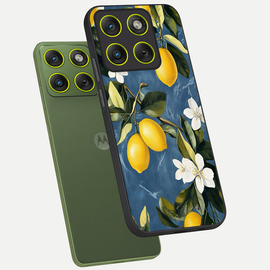 Lemon Dream Garden phone case For Moto Edge 70 showing premium glass back cover with detailed artwork