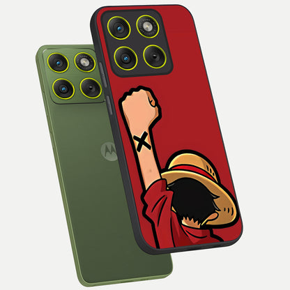  Luffy X Spirit phone case For Moto Edge 70 showing premium glass back cover with detailed artwork