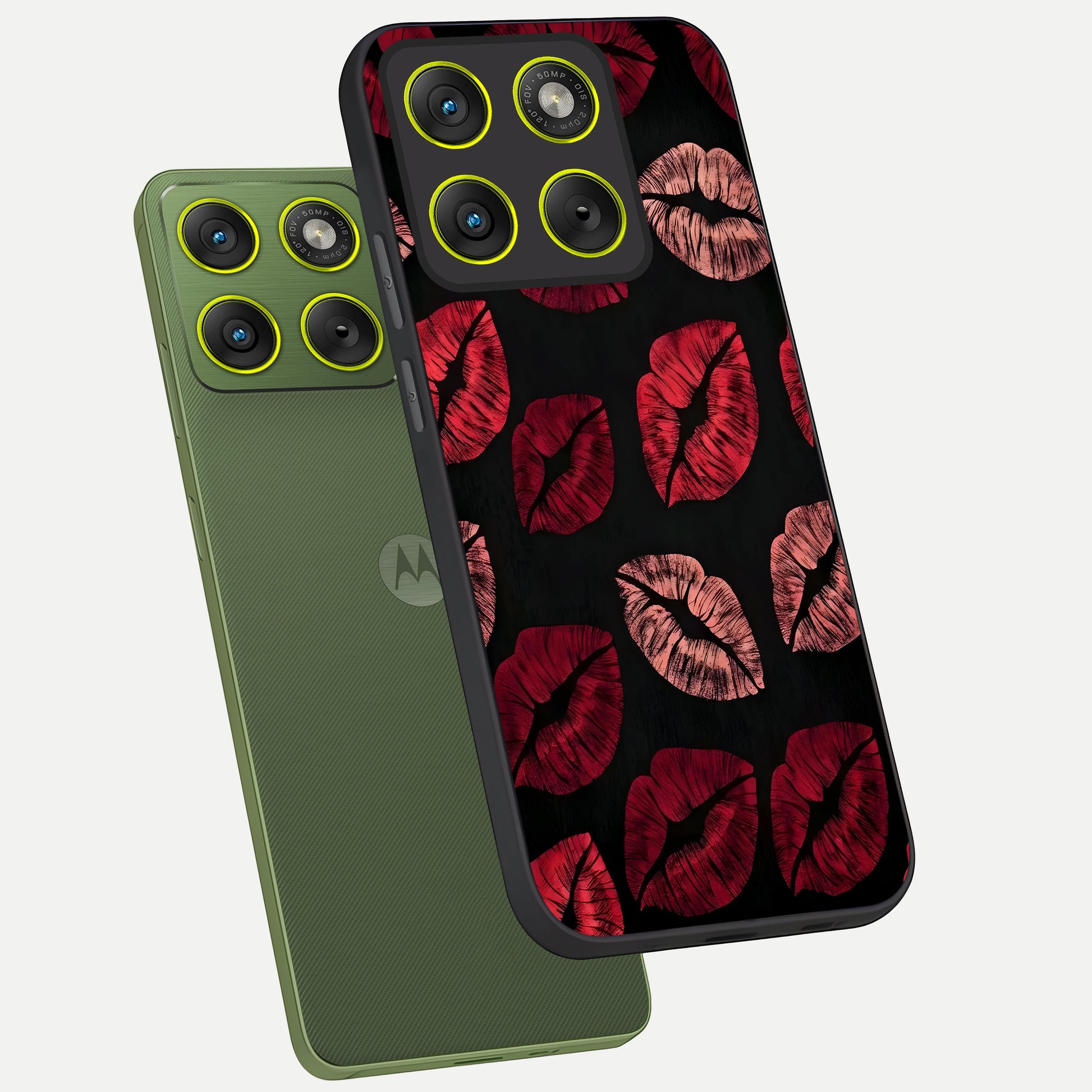  Midnight Kiss Love phone case For Moto Edge 70 showing premium glass back cover with detailed artwork