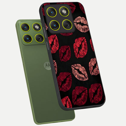  Midnight Kiss Love phone case For Moto Edge 70 showing premium glass back cover with detailed artwork