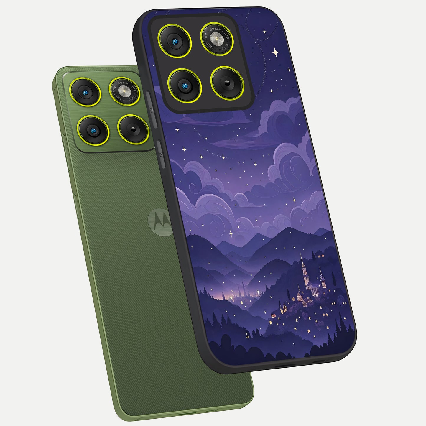  Minimal Night View phone case For Moto Edge 70 showing premium glass back cover with detailed artwork