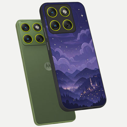  Minimal Night View phone case For Moto Edge 70 showing premium glass back cover with detailed artwork