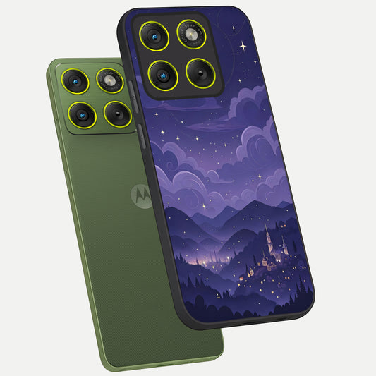  Minimal Night View phone case For Moto Edge 70 showing premium glass back cover with detailed artwork