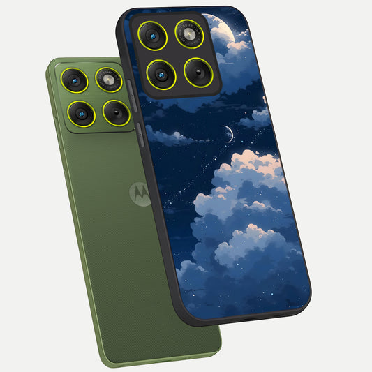  Moon Dream Haze phone case For Moto Edge 70 showing premium glass back cover with detailed artwork