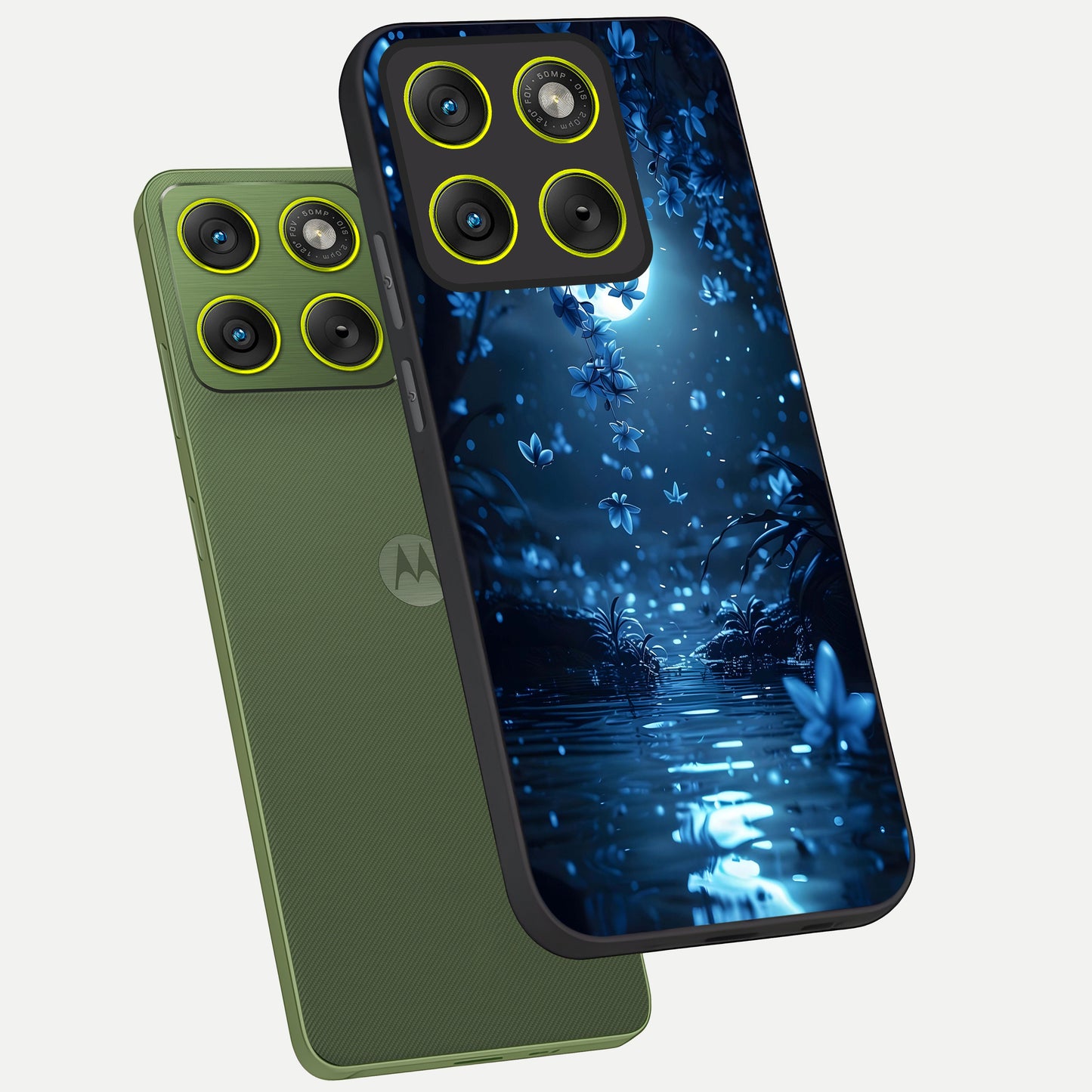  Moonlight Petal Dream phone case For Moto Edge 70 showing premium glass back cover with detailed artwork