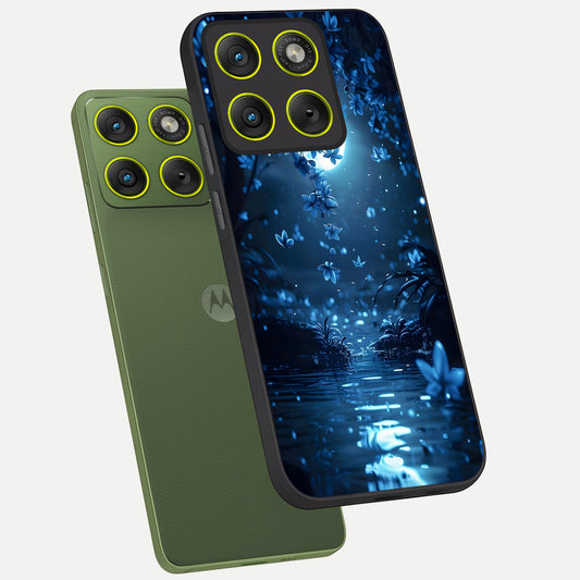  Moonlight Petal Dream phone case For Moto Edge 70 showing premium glass back cover with detailed artwork