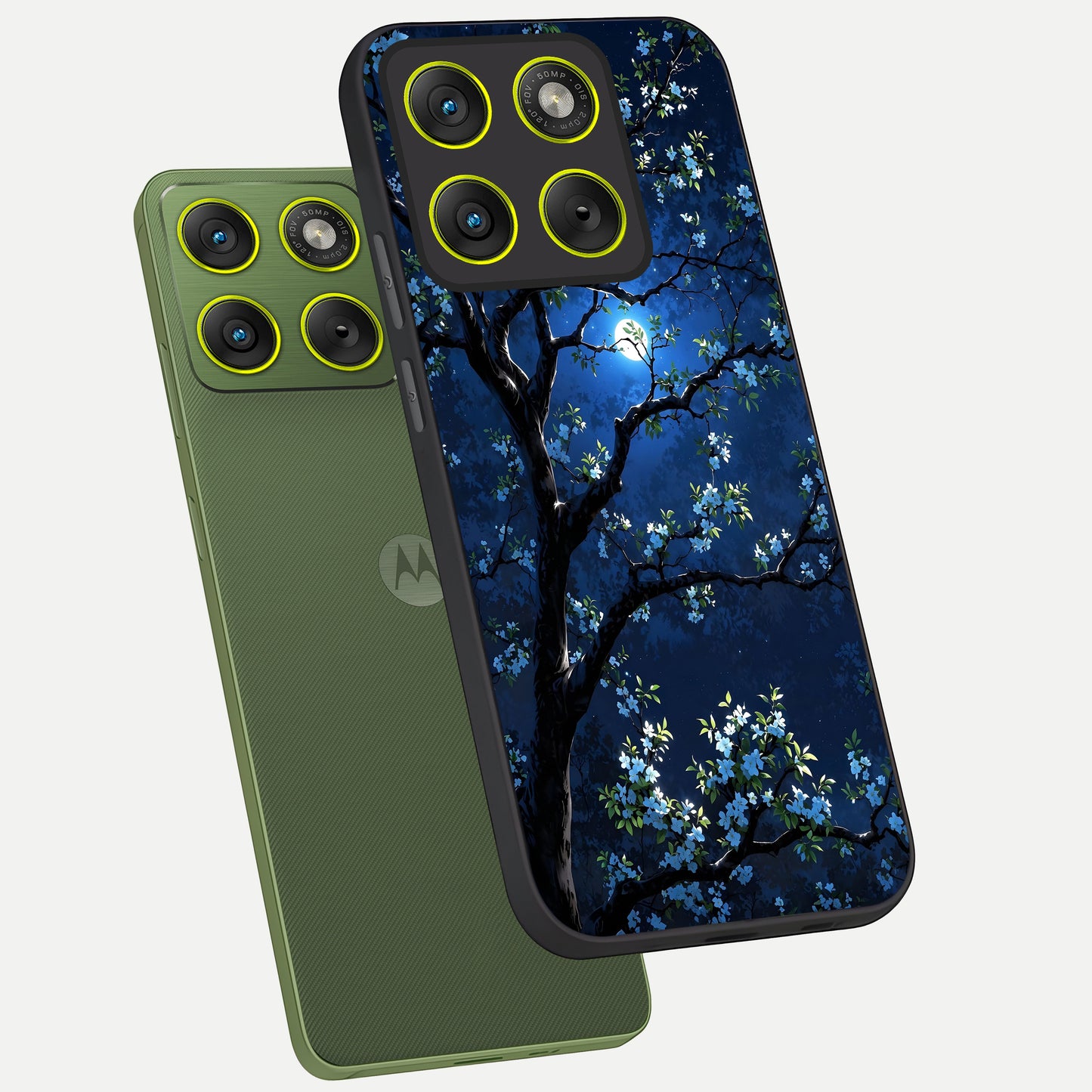  Mystic Floral Night phone case For Moto Edge 70 showing premium glass back cover with detailed artwork