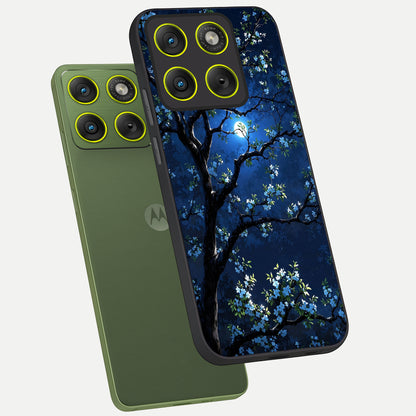  Mystic Floral Night phone case For Moto Edge 70 showing premium glass back cover with detailed artwork