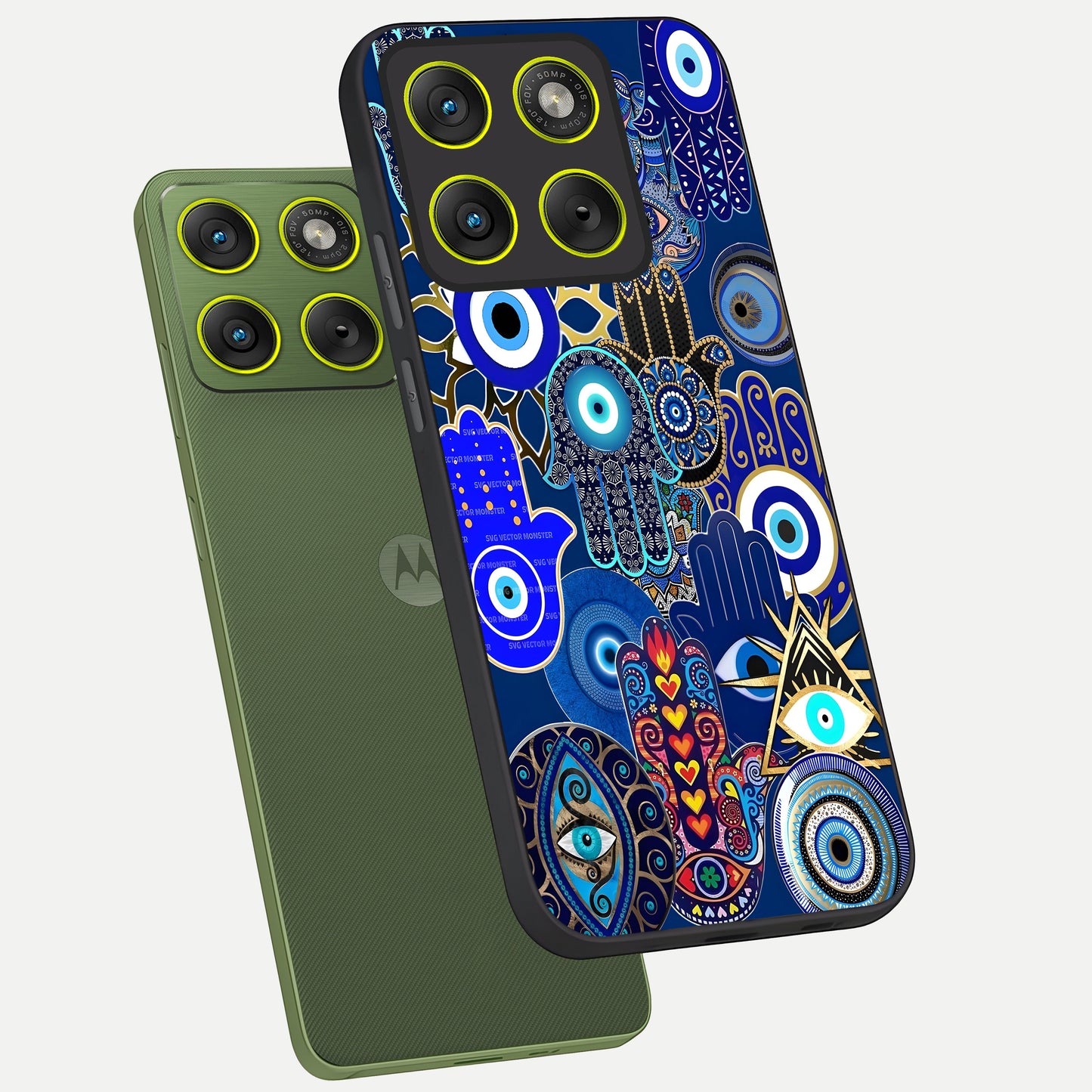  Mystic Palm Guard phone case For Moto Edge 70 showing premium glass back cover with detailed artwork