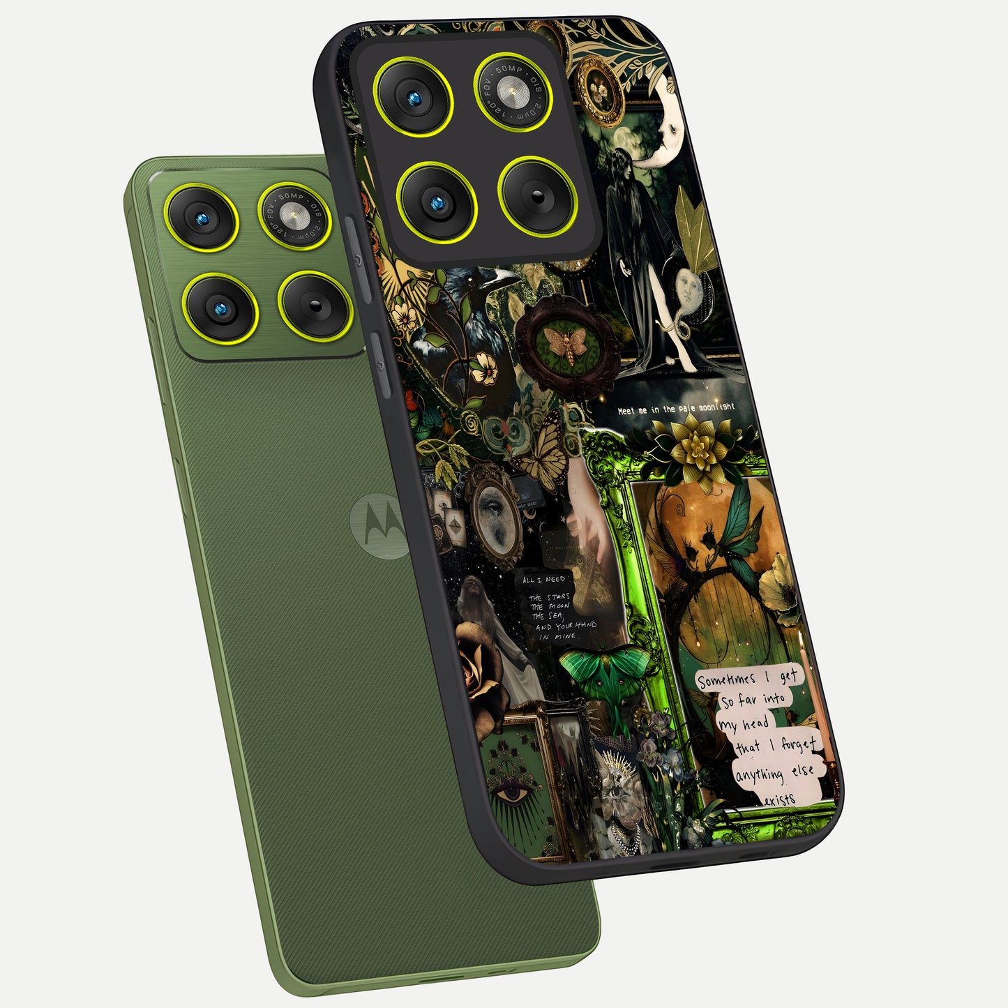  Mystic Woods Secret phone case For Moto Edge 70 showing premium glass back cover with detailed artwork