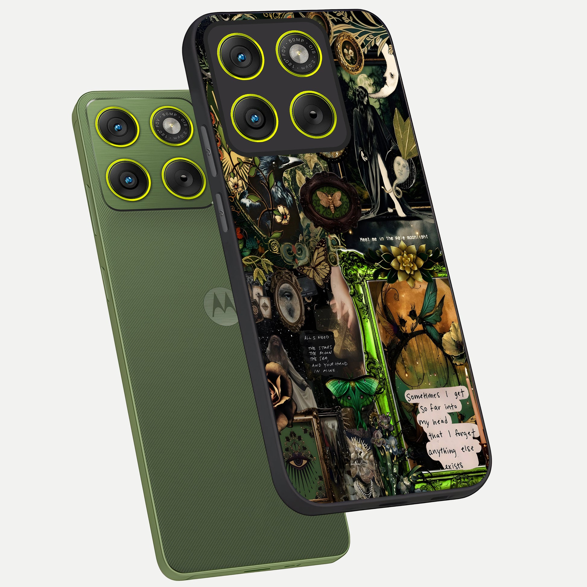  Mystic Woods Secret phone case For Moto Edge 70 showing premium glass back cover with detailed artwork