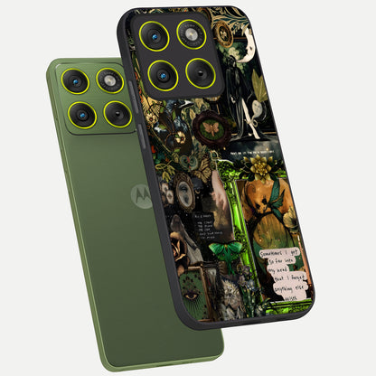  Mystic Woods Secret phone case For Moto Edge 70 showing premium glass back cover with detailed artwork