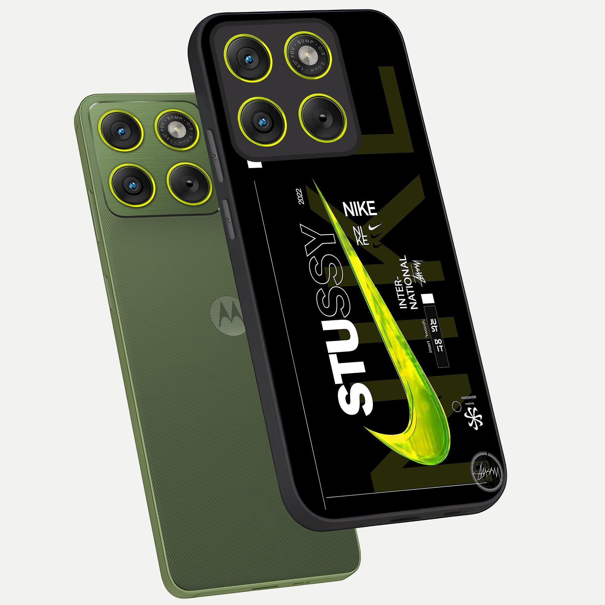  Neon Street Edition phone case For Moto Edge 70 showing premium glass back cover with detailed artwork