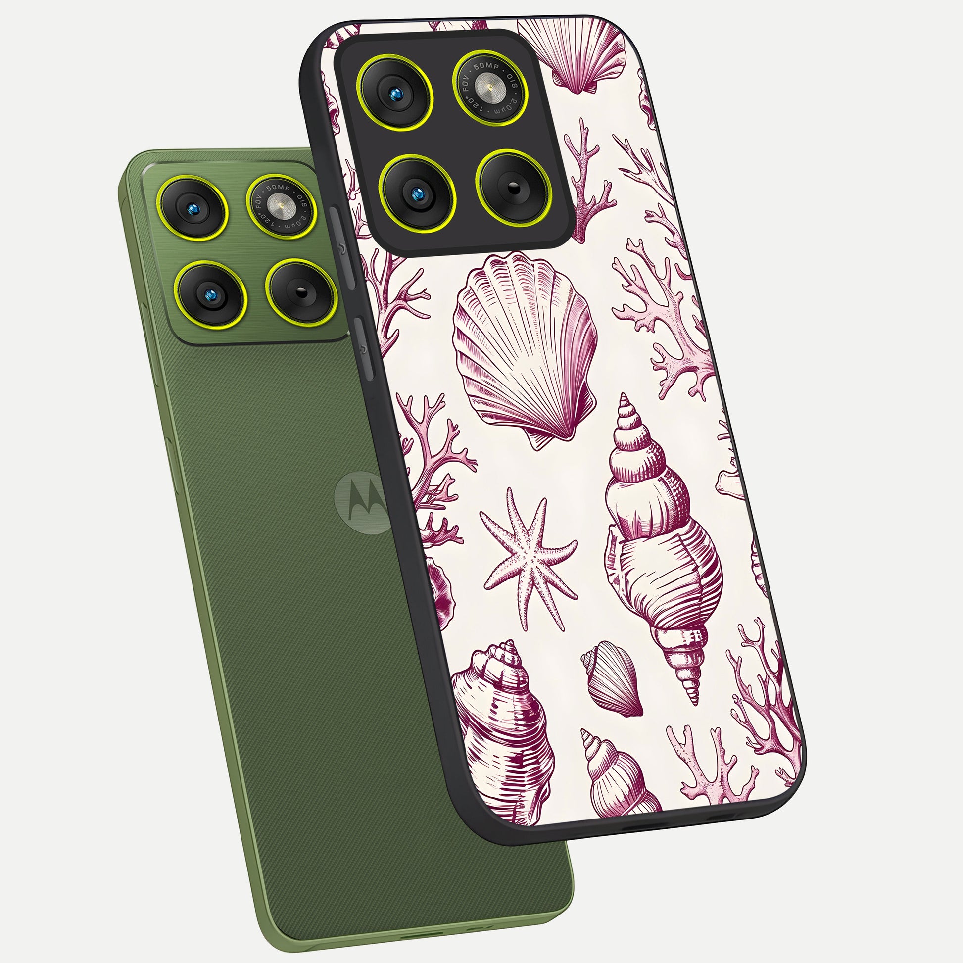 Pink Power Sparks phone case For Moto Edge 70 showing premium glass back cover with detailed artwork