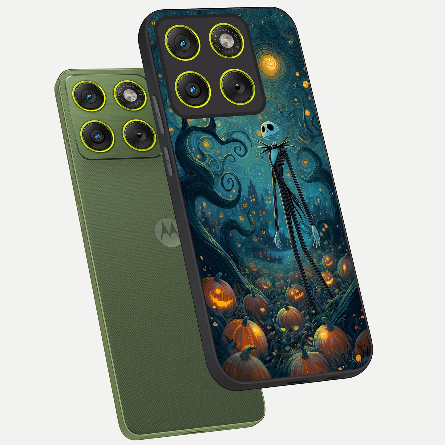  Pumpkin Moonlight Tale phone case For Moto Edge 70 showing premium glass back cover with detailed artwork