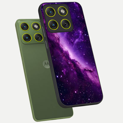  Purple Shade Sky phone case For Moto Edge 70 showing premium glass back cover with detailed artwork