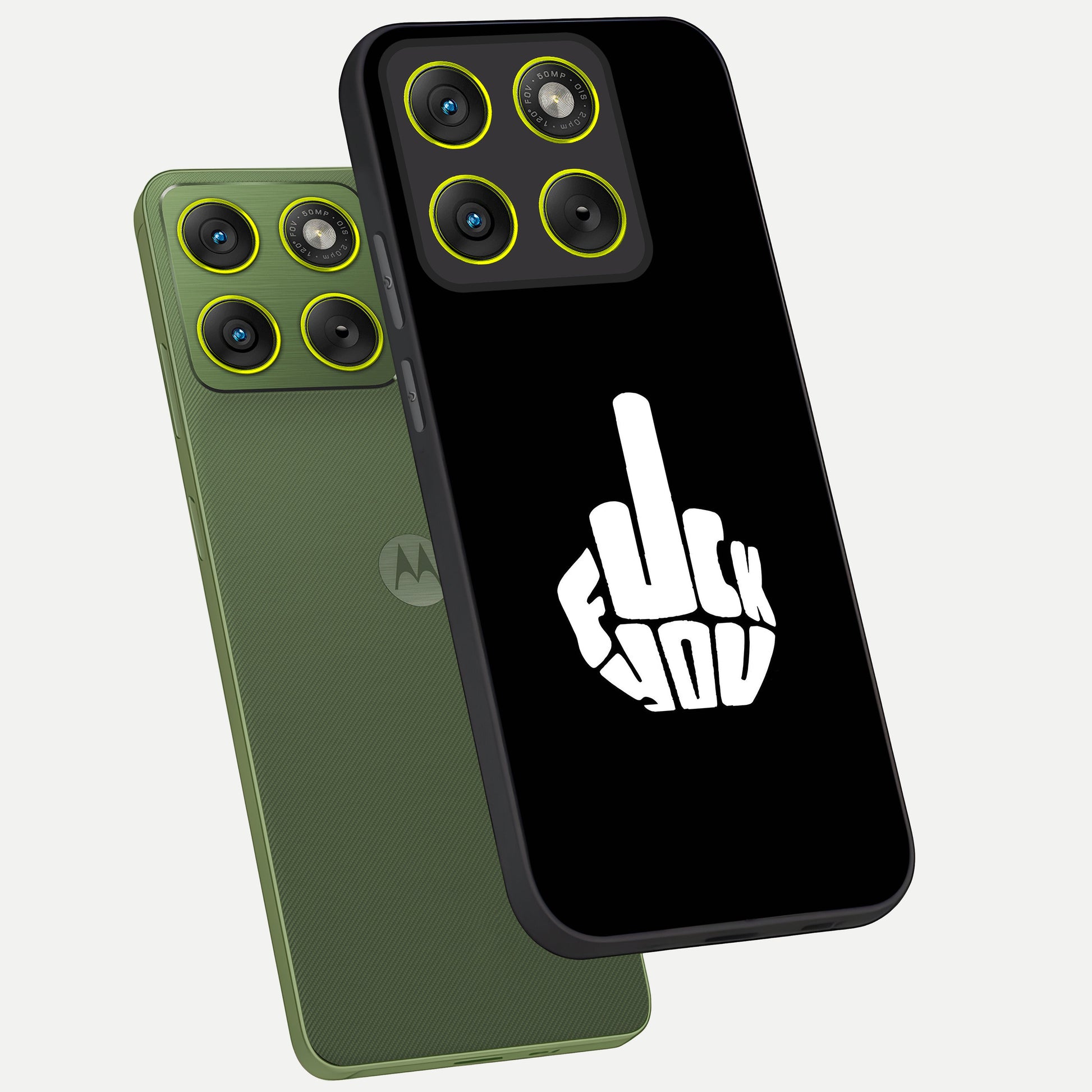  Rebel Mode On phone case For Moto Edge 70 showing premium glass back cover with detailed artwork